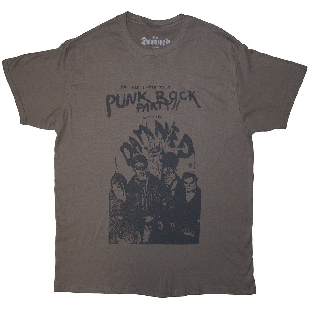 The Damned - Party Flyer Tshirt Homme - Gris